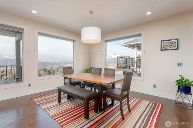 Dining room features beautiful natural light and VIEWS!