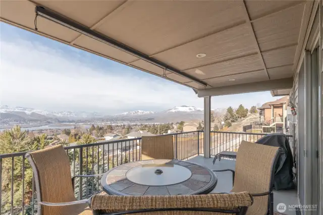 Expansive covered view deck with gas plumbed to BBQ. VIEWS!