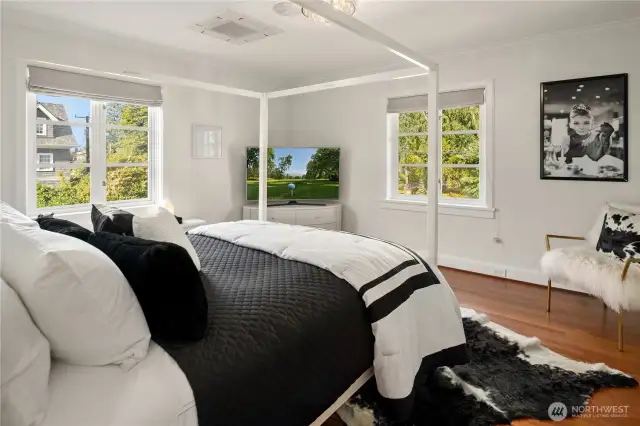 This corner bedroom is also en-suite and has a huge walk-in closet/dressing room.