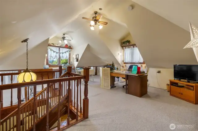 What a wonderfully flexible space with so much character.