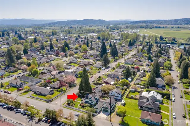 Looking south toward downtown Snohomish.