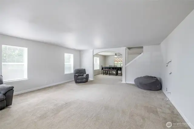 Family room is huge with plenty of room for entertaining