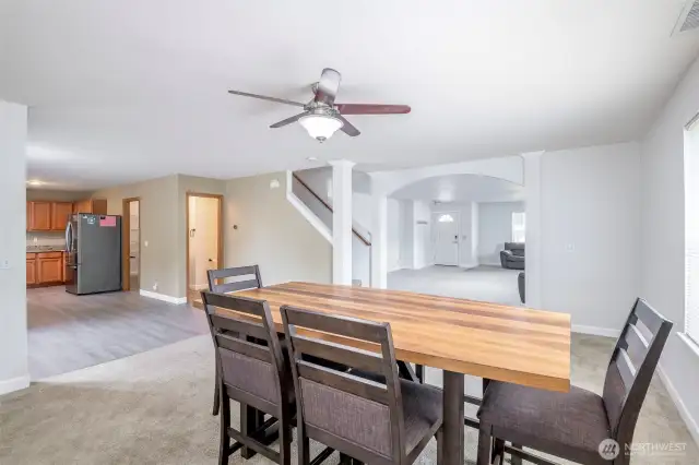Dining room and entry to kitchen