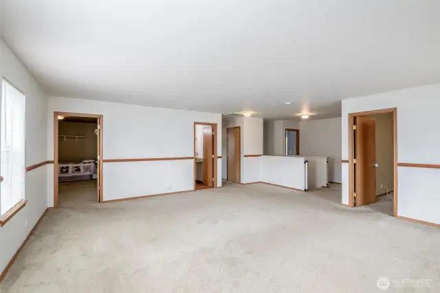 Great room on upper floor