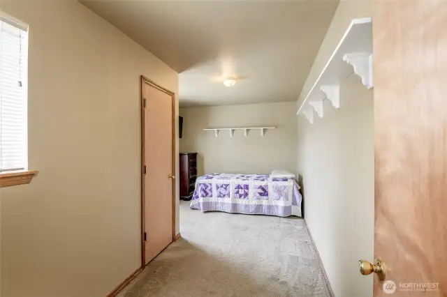 Extra finished room with closet.