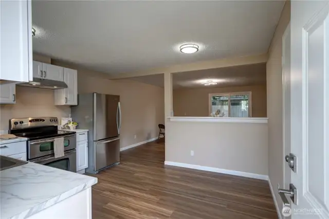Upon entering you will enter the kitchen.