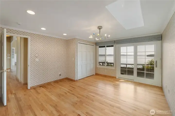 2nd bedroom has their own access to deck and views of the sound