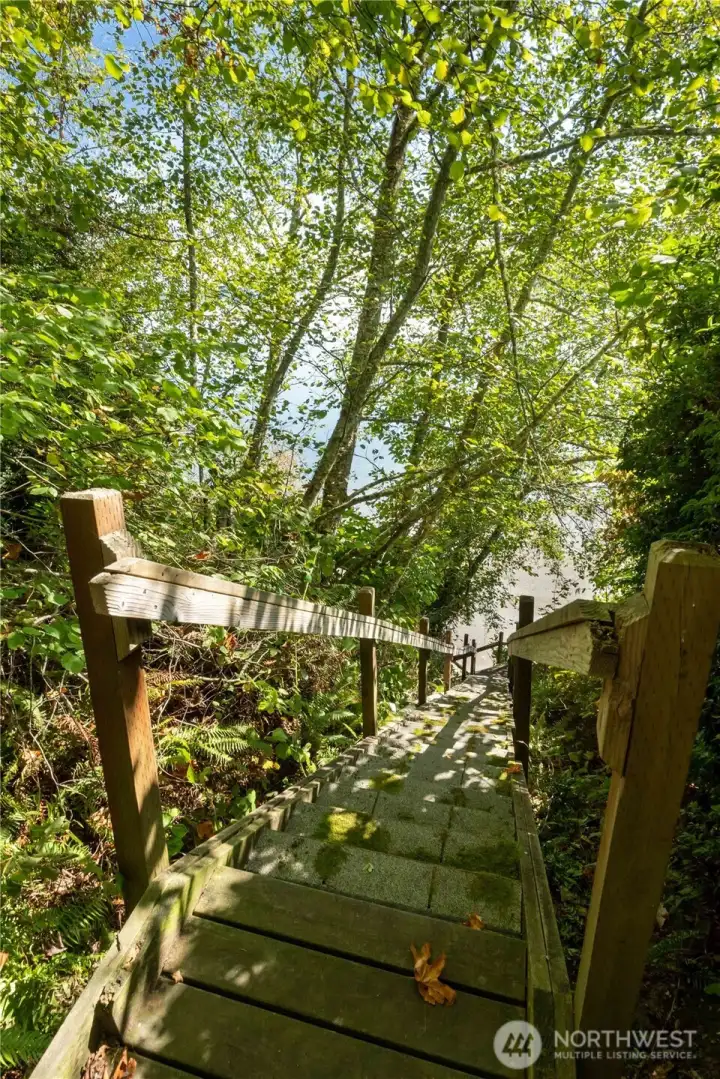 Stairs down to your own private beach