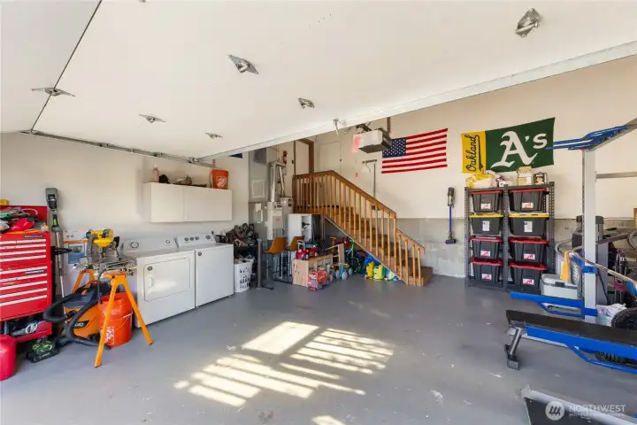 Floor has been painted with epoxy for a brighter and more protected floor.