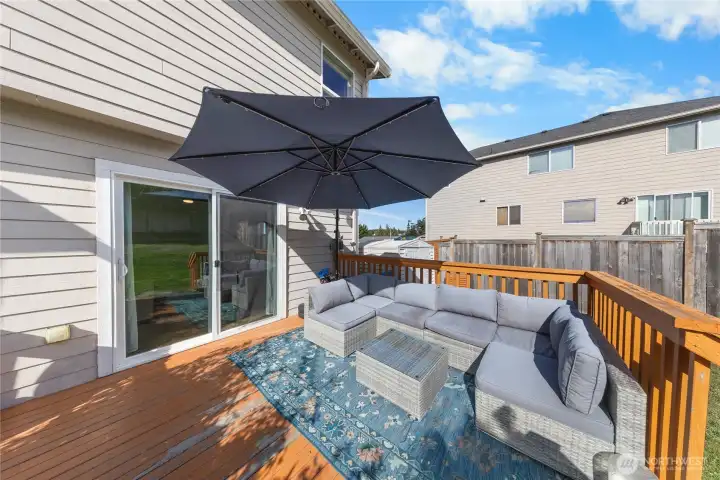 Easy access to deck from living room.