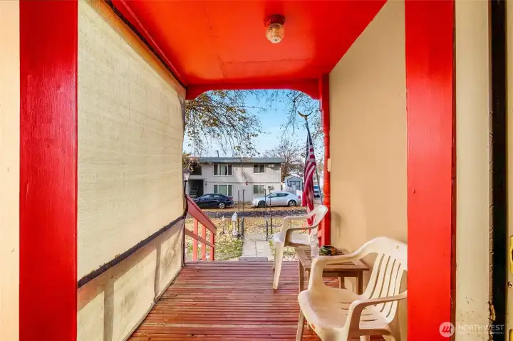 Room to relax and take a seat on the front porch.