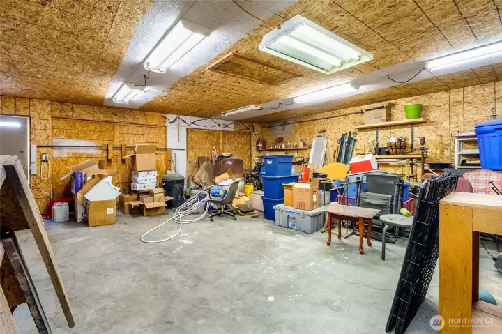 Well lit, allowing for excellent covered work space.