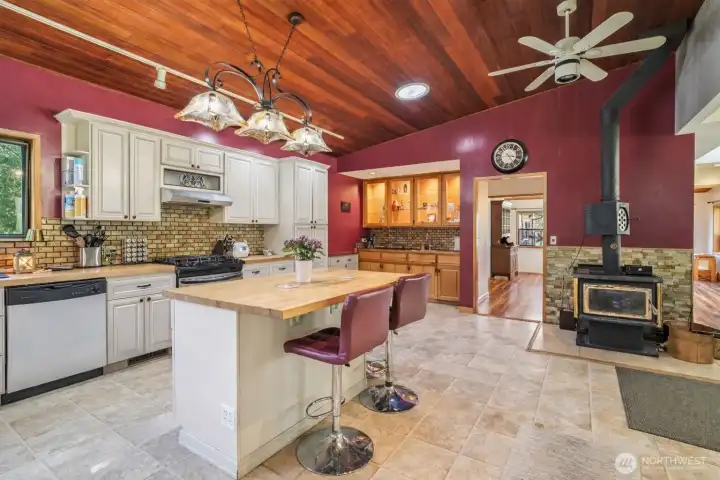 Spacious kitchen with open layout