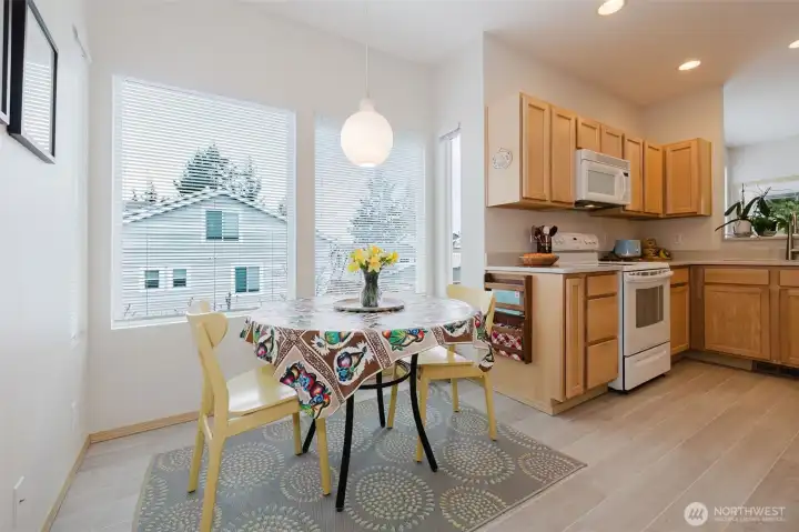 Cozy breakfast nook.