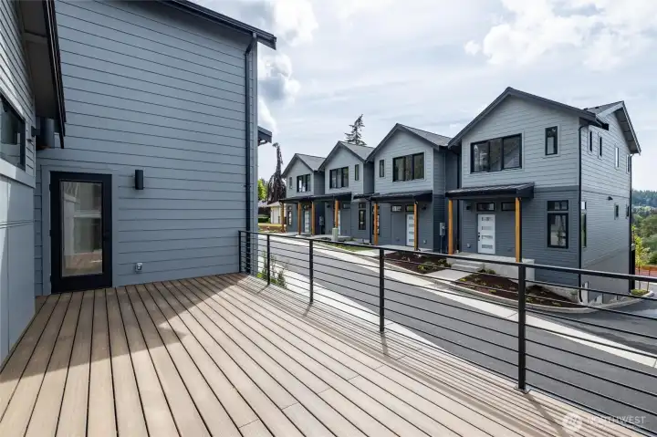 A large deck, directly off the living area. A large deck, directly off the living area.