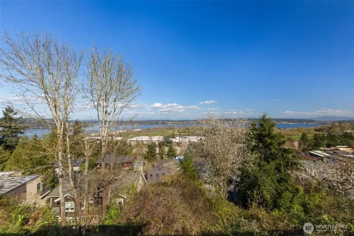 Views looking straight east from the main floor deck
