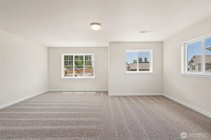 Oversized bonus room, flex space or 4th bedroom.