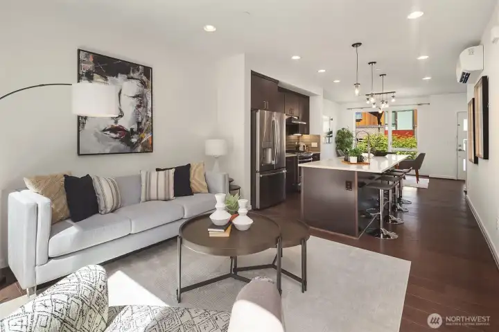 Spacious living area with natural light.