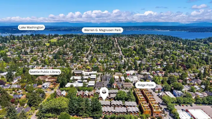 Aerial view facing East.