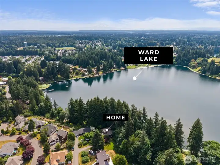 Nestled next to the lake with privacy galore