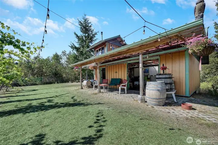 Upper winery and crushing area adjacent to the vines