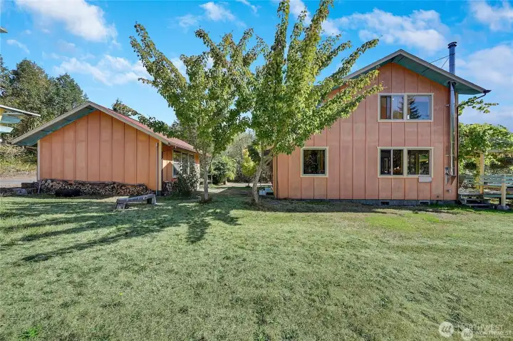Side view of house and garage