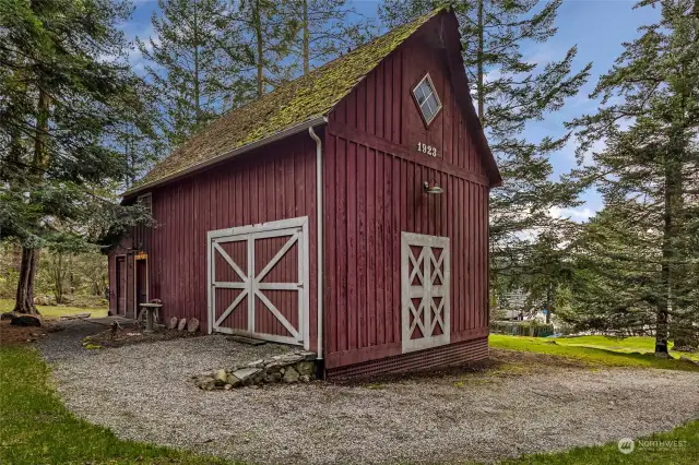 Barn on upper lot with upstairs bedroom