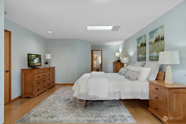 Primary suite includes two walk-in closets and a luxury bathroom.
