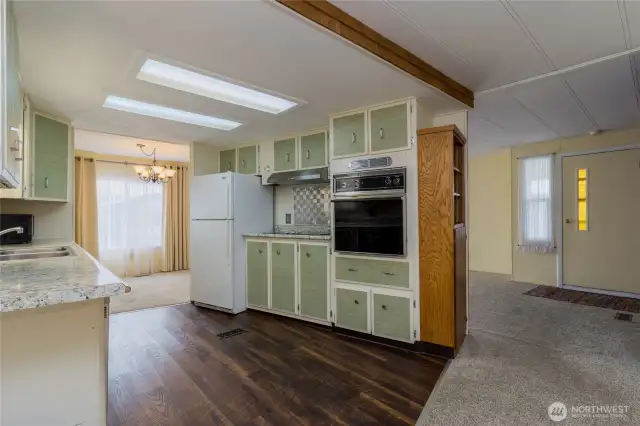 Kitchen, front door entry & Dining Room