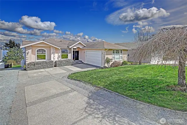 Spacious driveway and oversized 2 car garage