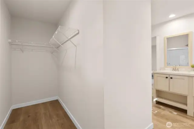 spacious walk-in closet