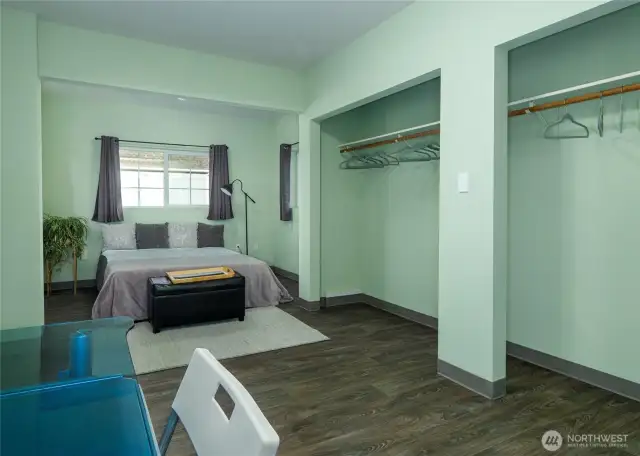 separate studio room with closet space