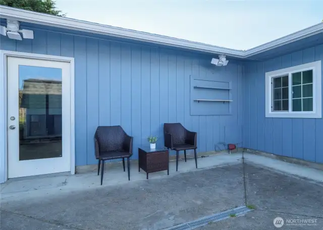 exterior patio space in detached studio