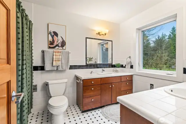 Convenient second-floor bathroom with clean, functional design
