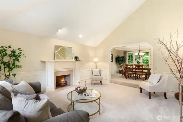 Formal living with high ceilings