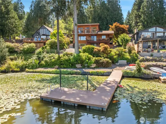 Lake front with private dock.
