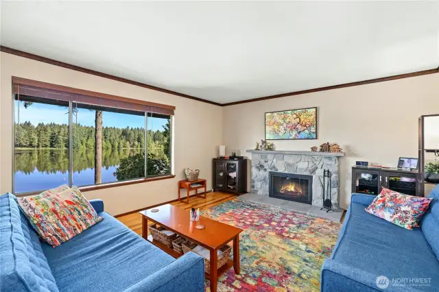 Living room with gas fireplace