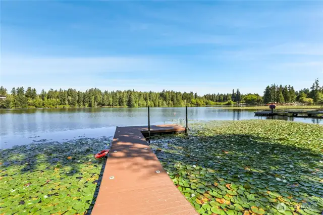 Rebuilt dock with trex decking.
