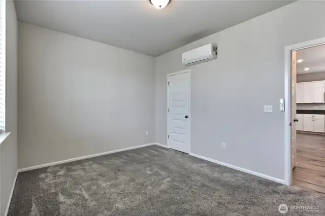 Bedroom with mini-split.