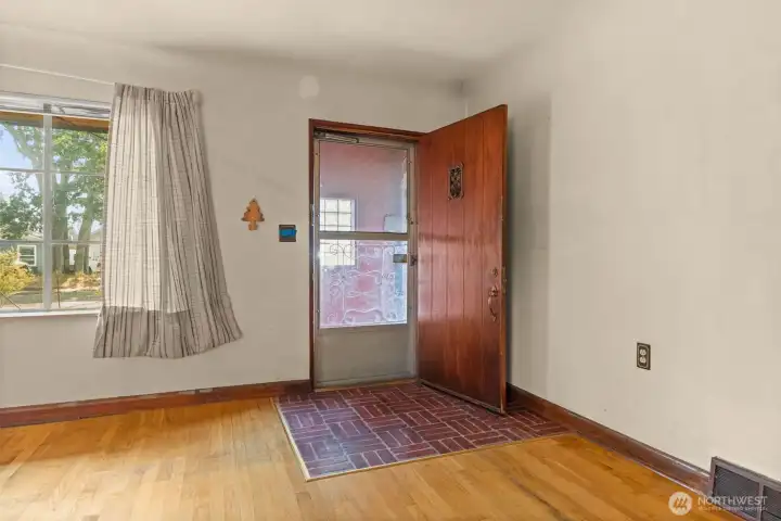 Front door to open living space