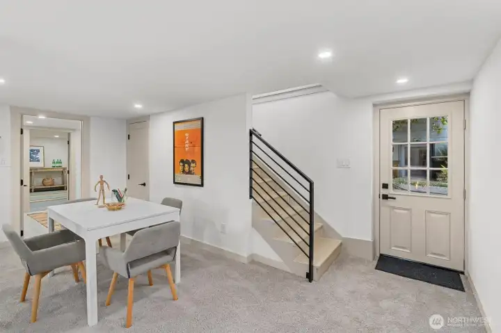 Lower level.  Separate access to outside from North side of home.
