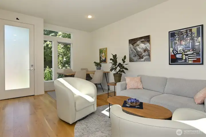 Charming living/dining room on the main floor.