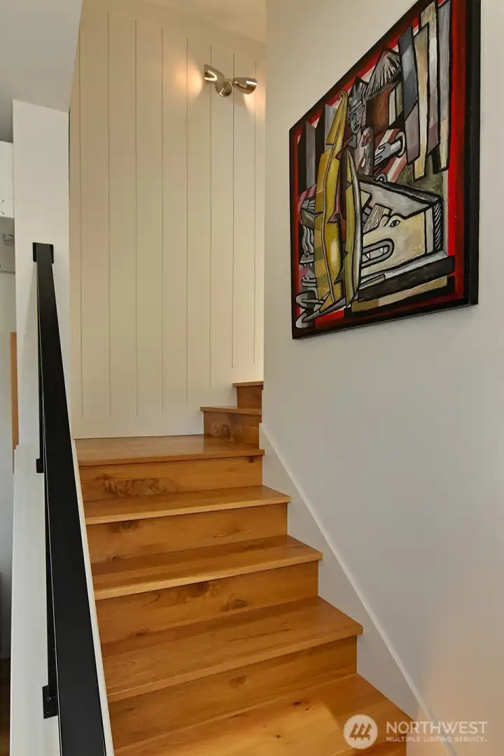 Special details like shiplap in the stairwell.