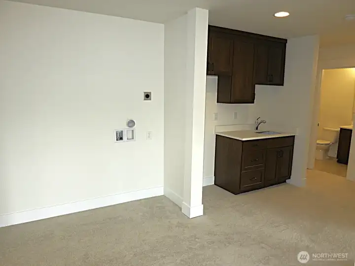 Kitchenette with w/d hookup.