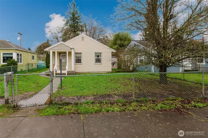 The fully fenced yard keeps the things you love safe.