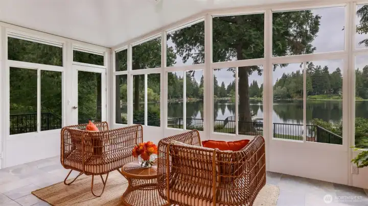 This room is separated from the family room with a folding NanaWall.
