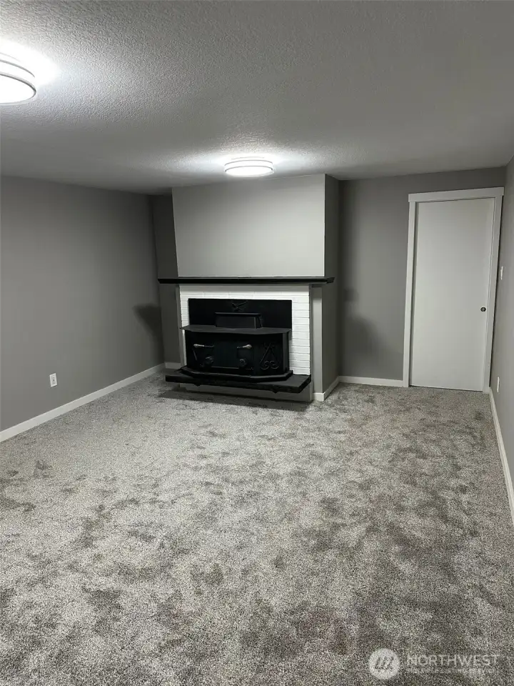Bonus room with wood stove