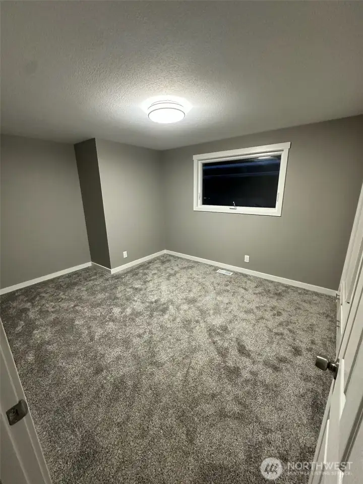 Bedroom with window facing north side