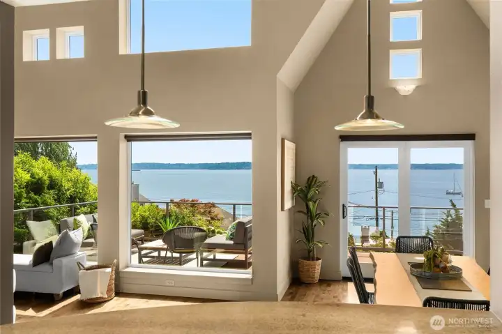 Soaring 30 foot high ceilings in the great room