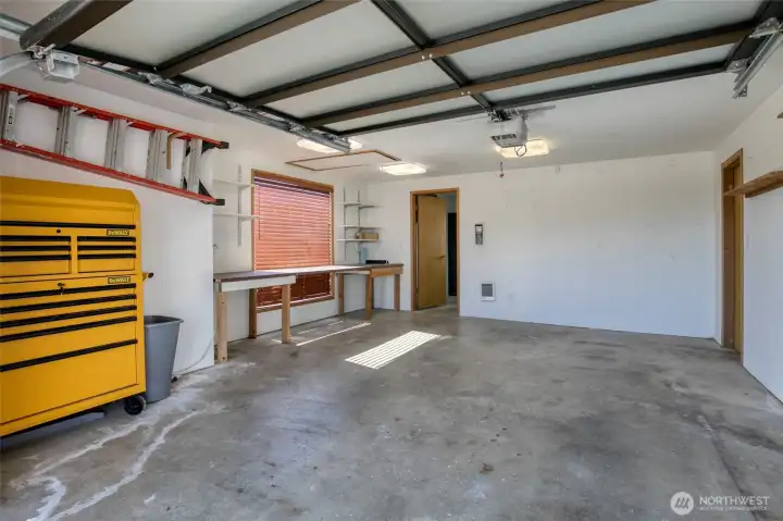 Left single stall garage with separated workshop